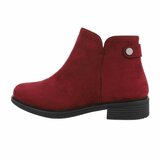 Kort bordeaux suede enkellaarsje Dita_