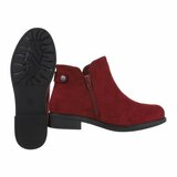 Kort bordeaux suede enkellaarsje Dita_