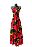 Trendy rode maxi halterjurk met print_