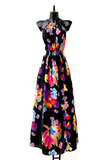 Trendy rainbow maxi halterjurk met print_