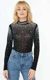 Body noir avec mélange de perles et de strass_