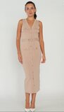 Taupe 3/4 bodycon jurk_