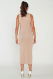 Taupe 3/4 bodycon jurk_