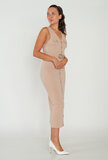 Taupe 3/4 bodycon jurk_