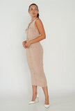 Taupe 3/4 bodycon jurk_