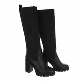 Bottes hautes en textile noir Tuba_