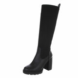 Bottes hautes en textile noir Tuba_