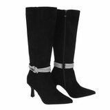 Bottes hautes noires en daim Belina_