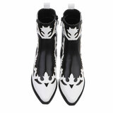 Bottes western-biker noires et blanches Bana_