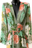 Sierlijke groene mixed colours maxi jurk _