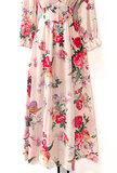 Maxi robe longue rose aux couleurs mélangées _