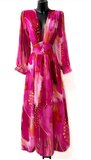 Sierlijke fuchsia mixed colours maxi jurk TEMPORARY OUT OF STOCK_