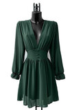 Elegante korte groene jurk met doublure  _