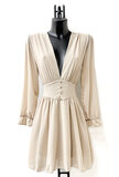 Elegante korte beige jurk met doublure  SOLD OUT_