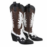 Bottes de cow-boy noires-blanches-brunes Tilly_