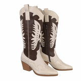 Hoge goud-beige-bruine cowboy laars Tilly_