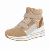 Kaki bruine hoge winter sneaker Lizza_