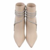 Beige high heel enkellaarsje Alfina  SOLD OUT_