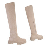 Beige daimen overknee laars Suzie_