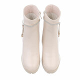 Beige high heel enkellaarsje Greta_