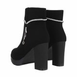 Zwart suede high heel enkellaarsje Greta_