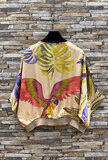 Gouden mixed gilet met tropical print in satijn effect  SOLD OUT_