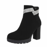 Daimen zwart high heel enkellaarsje Julia_