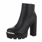 Zwart high heel enkellaarsje Indira_