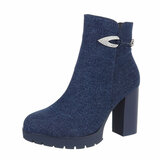 Jeans blauwe high heel enkellaarsje Bonny_