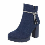 Jeans blauwe high heel enkellaarsje Jorena_