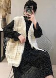 Beige mouwloze cardigan_