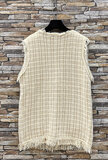 Beige mouwloze cardigan_