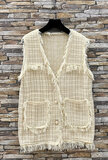 Beige mouwloze cardigan_