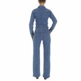 Modieuze blauwe jeans jumpsuit_