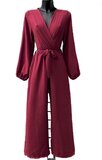 Modieuze bordeaux jumpsuit met lange mouwen_