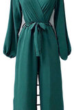 Modieuze groene jumpsuit met lange mouwen_