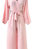 Modieuze rose jumpsuit met lange mouwen_