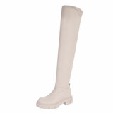 Beige overknee laars Zilka_