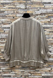 Trendy taupe gilet in satin  _