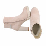 Beige daimen high heel enkellaarsje Lincy_