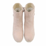 Beige daimen high heel enkellaarsje Lincy_