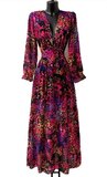 Maxi robe longue arc-en ciel mix a motif fleurs_