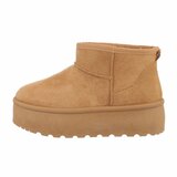 Camelkleurige korte daimen winterboot Amalina  _