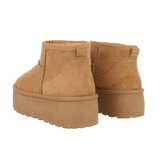 Camelkleurige korte daimen winterboot Amalina  _