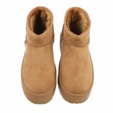 Camelkleurige korte daimen winterboot Amalina  _