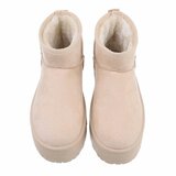 Beige korte daimen winterboot Amalina  _