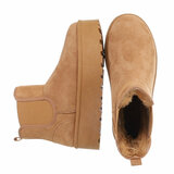 Camelkleurige daimen winterboot Marjon_