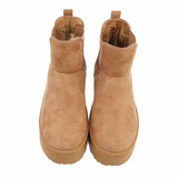 Camelkleurige daimen winterboot Marjon_