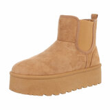 Camelkleurige daimen winterboot Marjon_