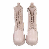 Beige halfhoge mixed boot Agata_